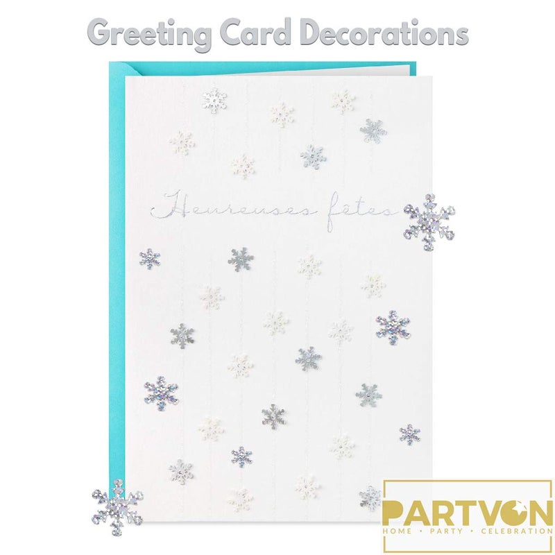 PARTVON Christmas Snowflake Confetti Decoration- 1500pcs | Snowflakes Frozen Party Confetti | Winter Wonderland Birthday Baby Shower Wedding Sequins Christmas Party Sprinkles Confetti Decorations (Silver) - Image 5